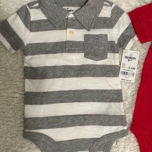 Osh Kosh baby boy polo bodysuit. NWT.